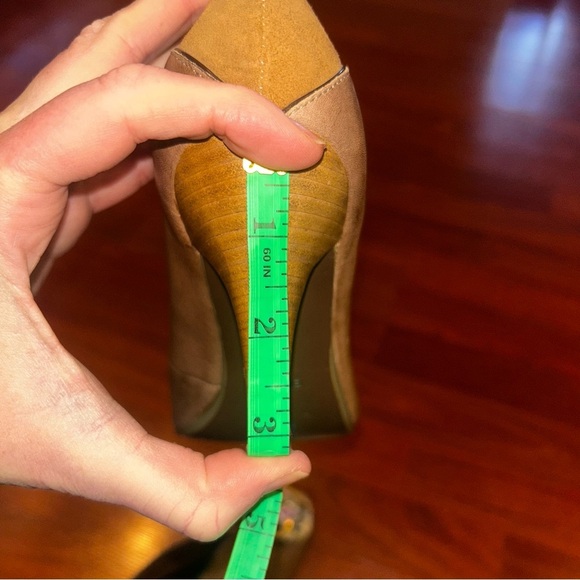 Poetic Locence London Brown Tan Heels with Rhinestone Embellishment - Picture 6 of 6